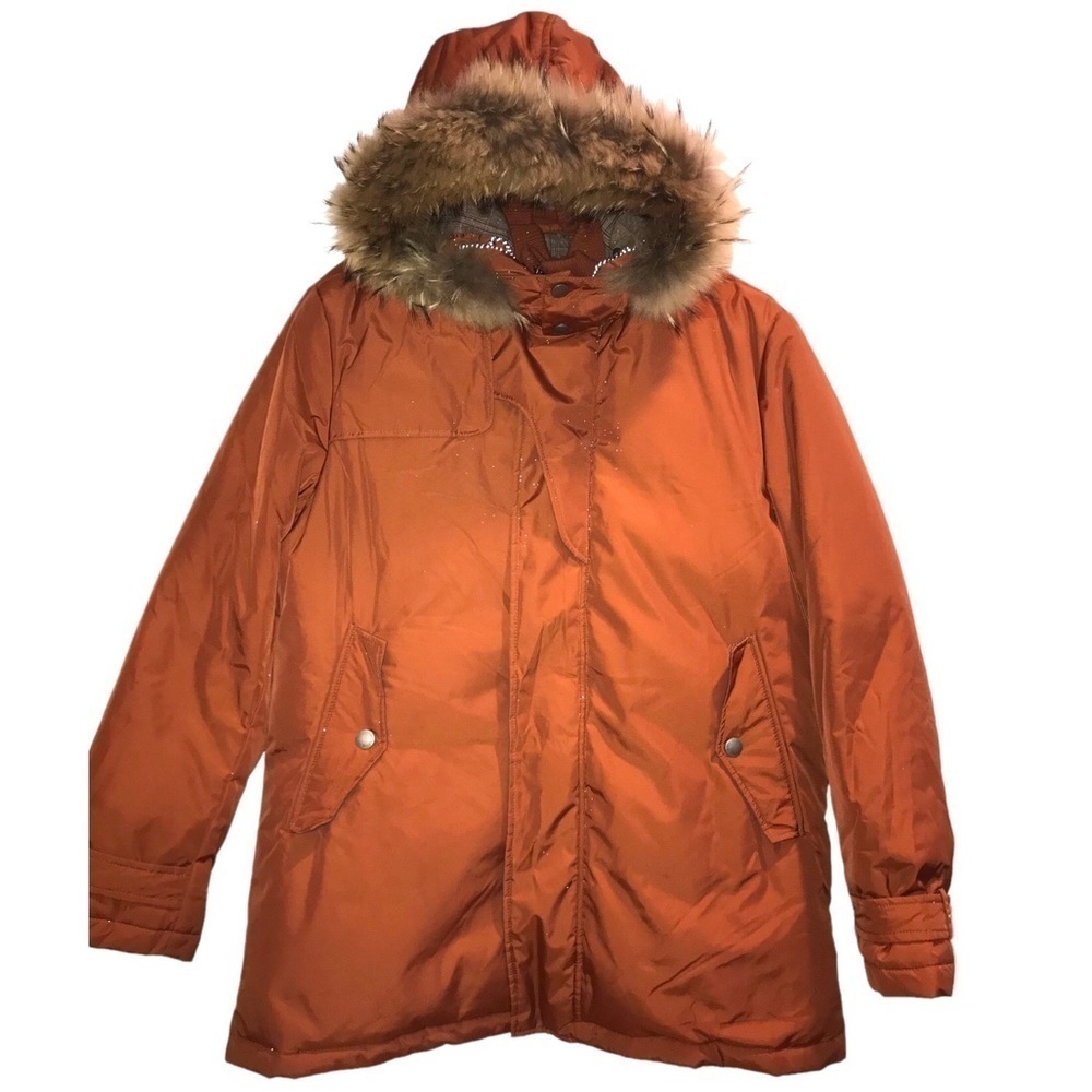 Cole Haan Down Filled Anorak 100% Raccoon Fur Removable Hood Parka Coat …